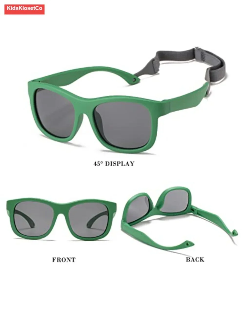 Polarized Baby Sunglasses with Flexible TPEE Frame and Strap for Toddlers